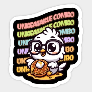 Unbeatable Combo Chicken & Waffle Lover | food humor Sticker